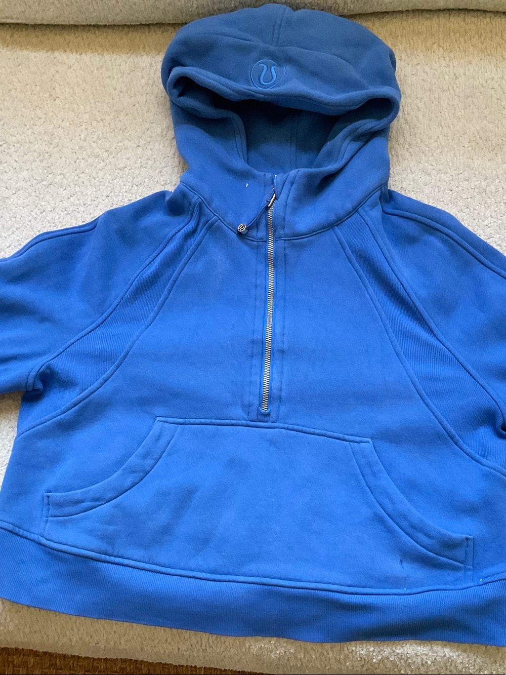 lululemon athletica Scuba oversized half zip hoodie in cobalt blue - Picture 7 of 8